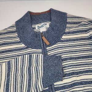 Duluth Trading Co Strongarm  1/4 Zip Mock Neck Sweater Mens 3XL  Blue‎